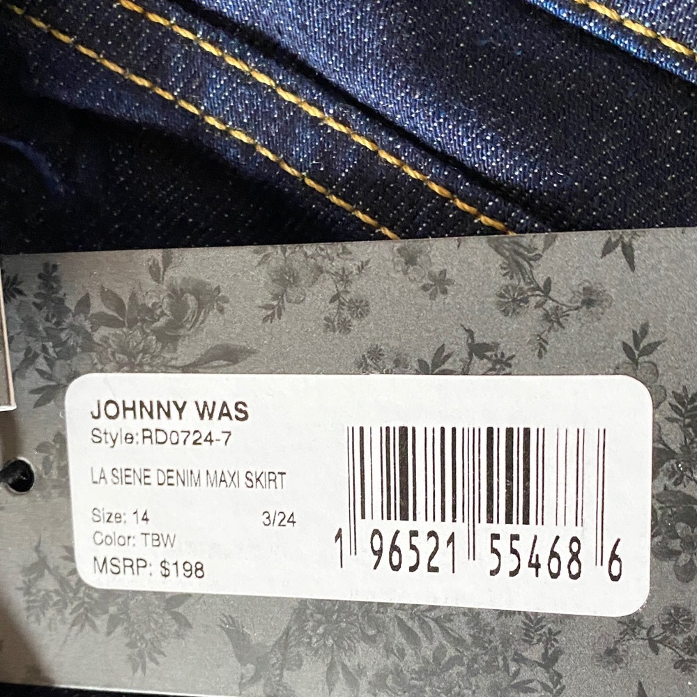Johnny Was/ Sassoon Dark Blue Maxi Skirt - Picture 2 of 10